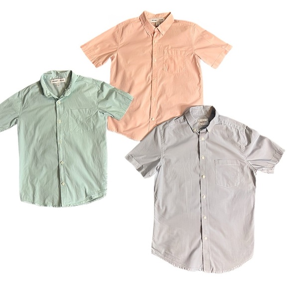 Old Navy & Good Fellow Set of 3 Boys Button Down Short Sleeve Shirts Size 14/16 - Picture 1 of 8